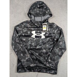 Under Armour Hoodie Boys Youth Size Medium Black Loose Fit Lightweight